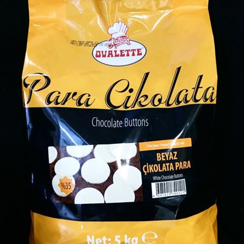 OVALETTE PARA ÇİKOLATA BEYAZ 5 KG*2 AD